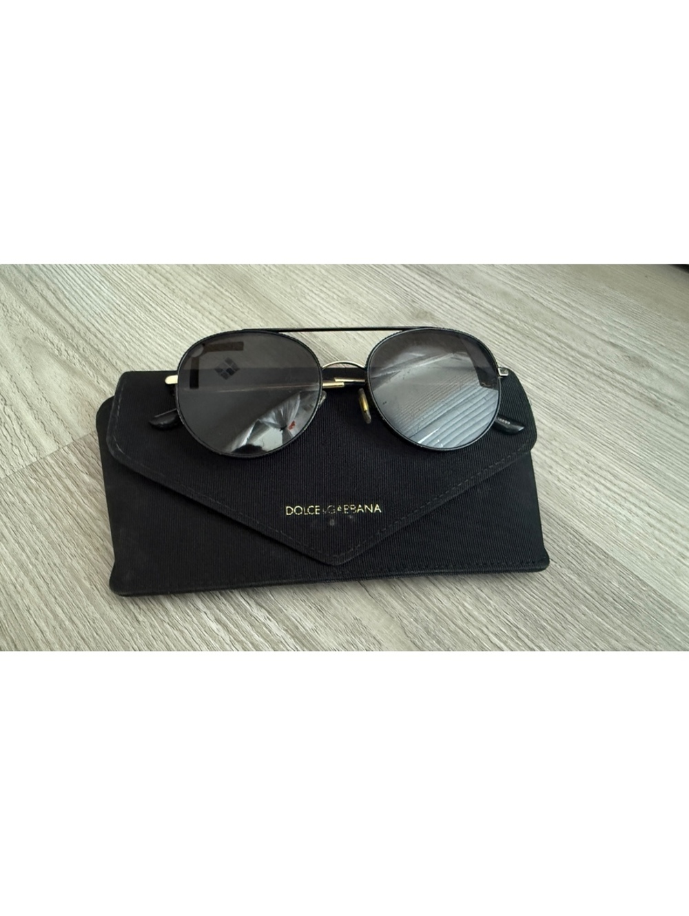 Dolce & Gabbana DG2245 sunglasses Black Round Sunglasses & Case y2k